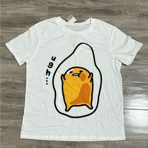 ! NEW! Gudetama Sanrio Love Tribe Kawaii White Egg T-Shirt Size M
